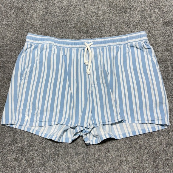 Polo Ralph Lauren Pants - Polo Ralph Lauren Shorts Womens Large Blue White Striped Drawstring Prepster 3"